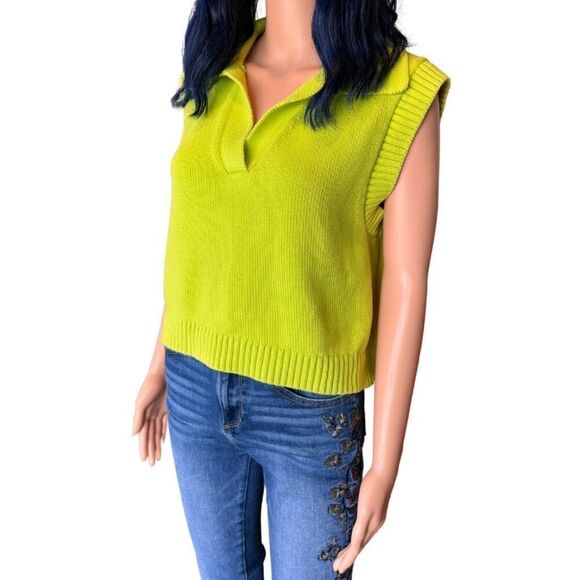 Velvet by Graham & Spencer Avalon Neon Sweater Tank Large *Flawed Gem* - Picture 2 of 10